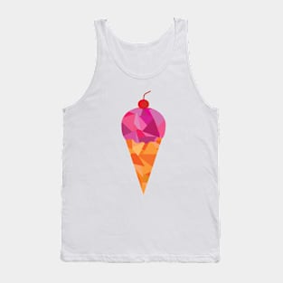 Geometric Ice Cream Cone and Cherry Tank Top